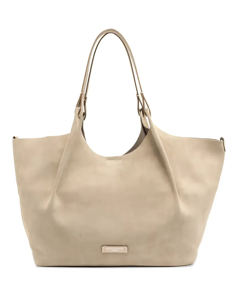 Gianni Chiarini Dua pleated-effect tote bag - Nude Nude