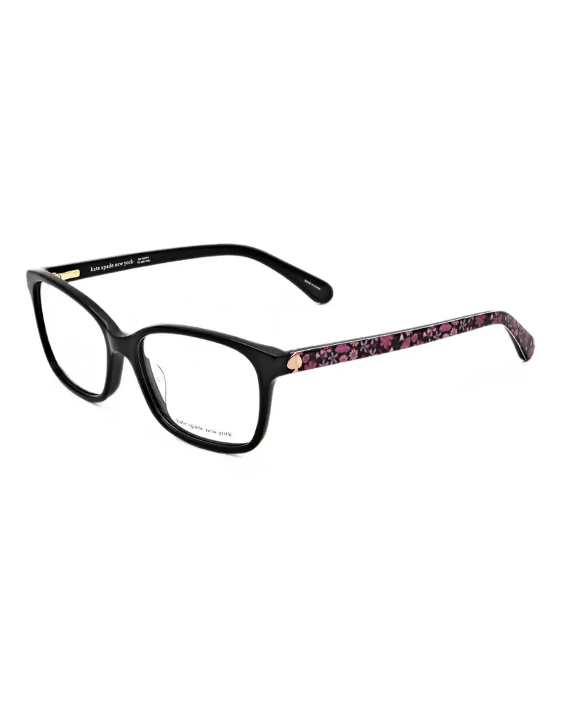 Kate Spade Eckige Miriam Brille mit Blumenprint - Schwarz Schwarz