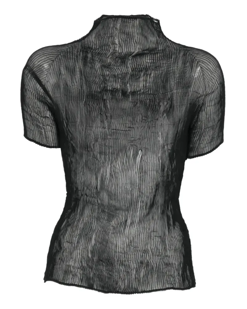 Issey Miyake Top mit Falten - Schwarz Schwarz