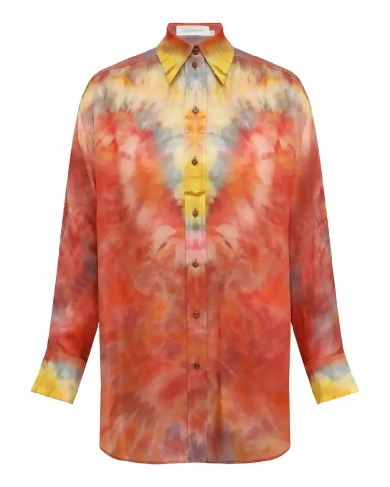 Zimmermann Alchemy tie-dye button-down shirt - Orange Orange