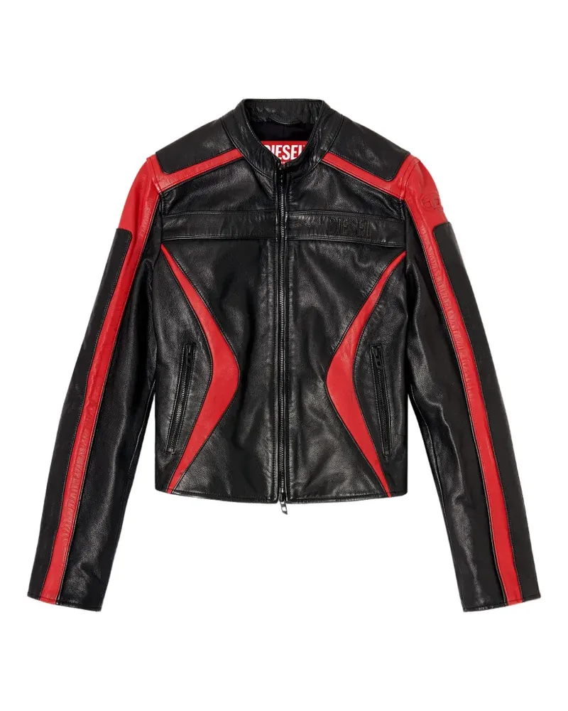 Diesel L-Ovable leather jacket - Schwarz Schwarz