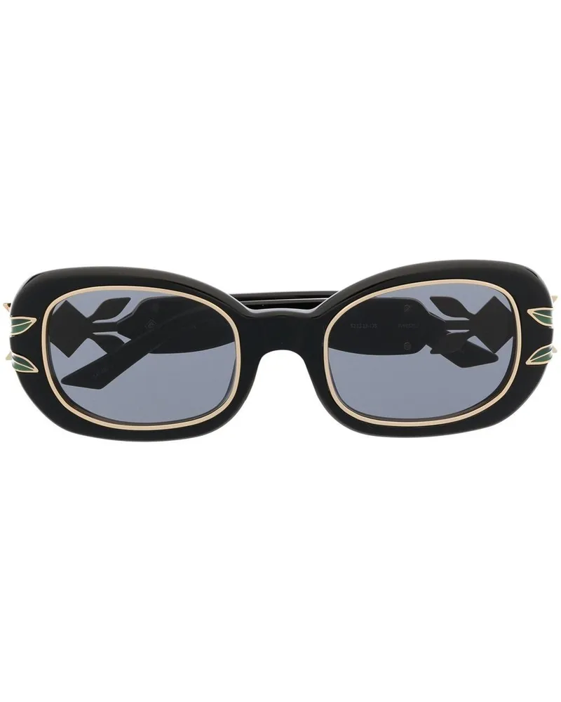 Casablanca Paris Sonnenbrille mit ovalem Gestell - Schwarz Schwarz