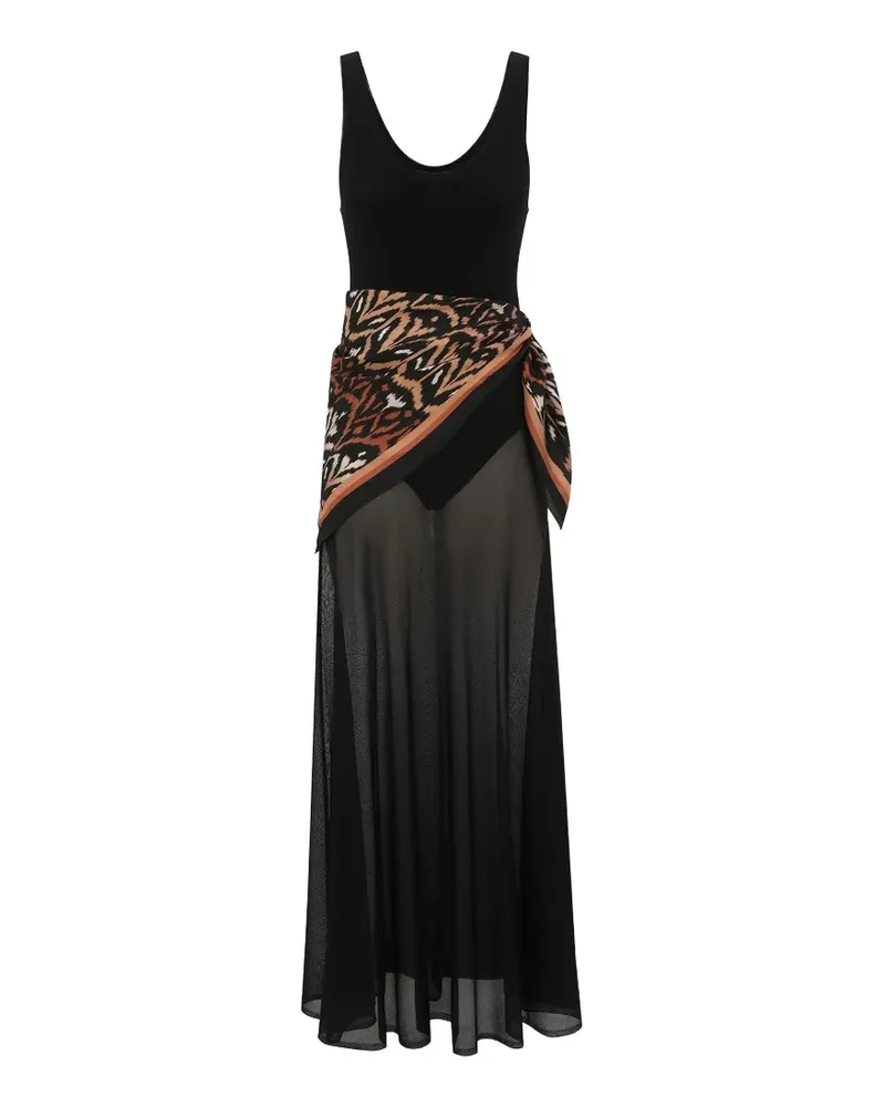Zimmermann Aster Maxikleid mit Schaldetail - Schwarz Schwarz