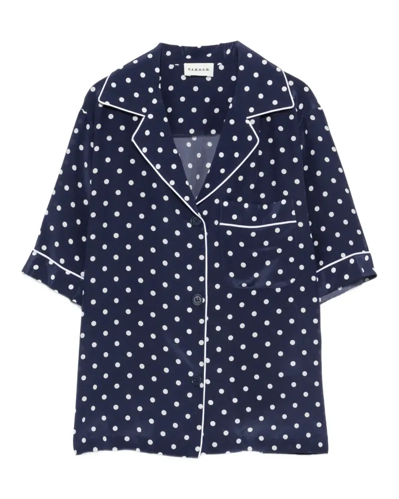 P.A.R.O.S.H. polka-dot piped-trim shirt - Blau Blau