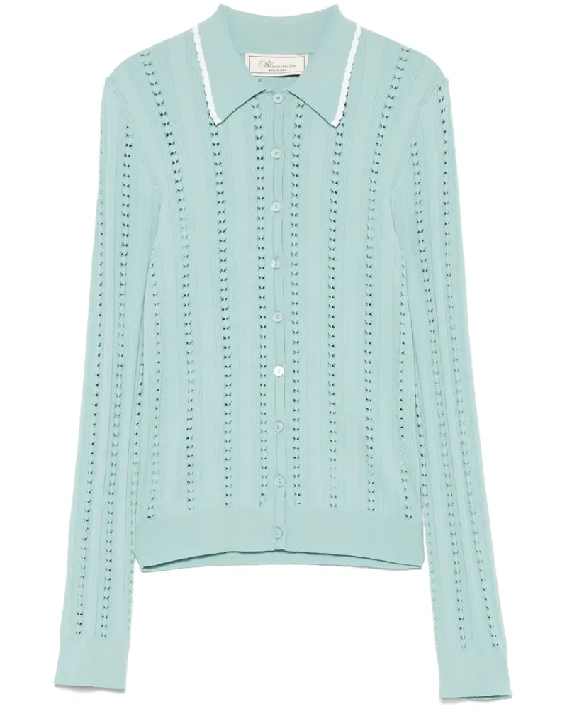 Blumarine Cardigan mit Lochstrickmuster - Blau Blau