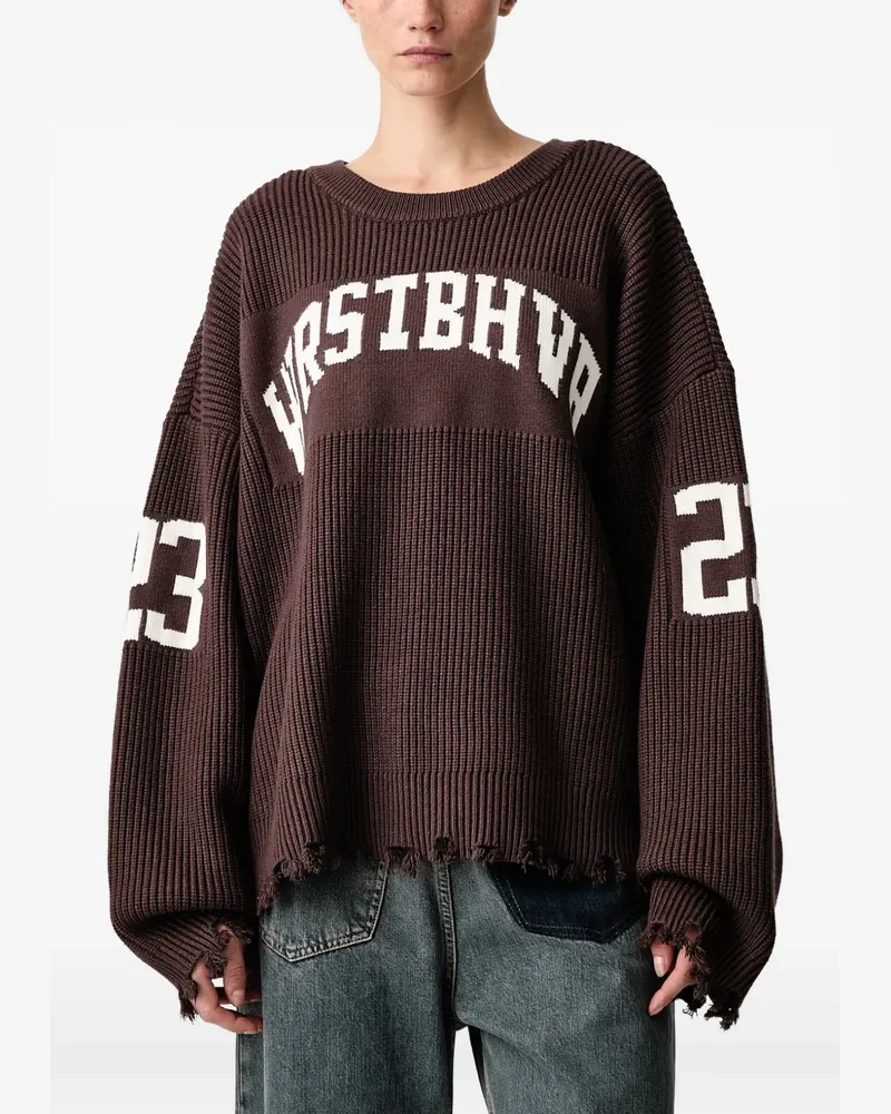 WRSTBHVR Tove Intarsien-Pullover im Distressed-Look - Braun Braun