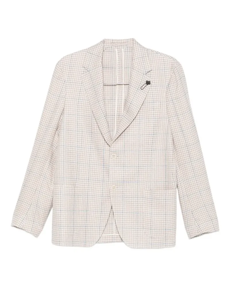 LARDINI single-breasted checked blazer - Nude Nude