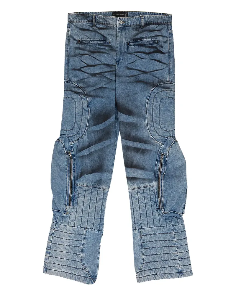 WHO DECIDES WAR whiskering-effect jeans - Blau Blau