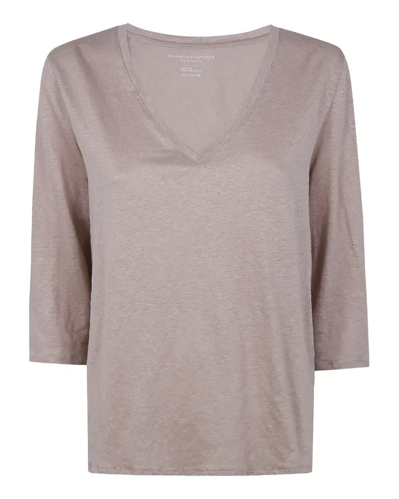 Majestic V-neck T-shirt - Nude Nude