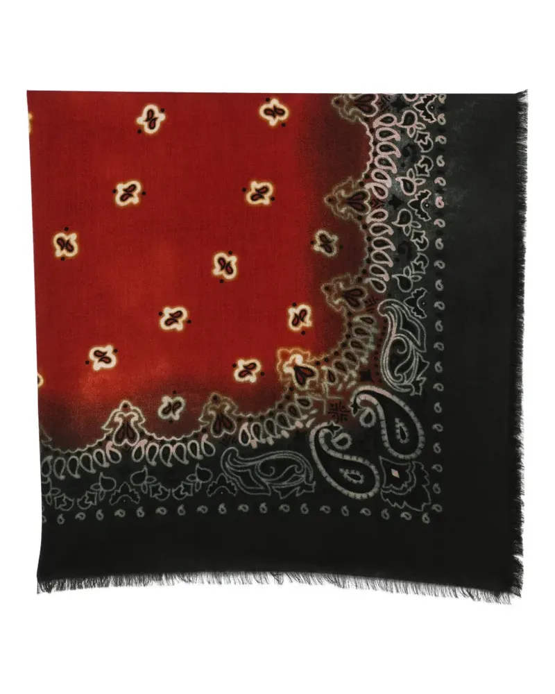 Destin Ausgefranster Schal mit Paisley-Print - Rot Rot