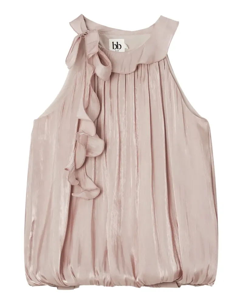 b+ab ruffled-trim halterneck blouse - Rosa Rosa