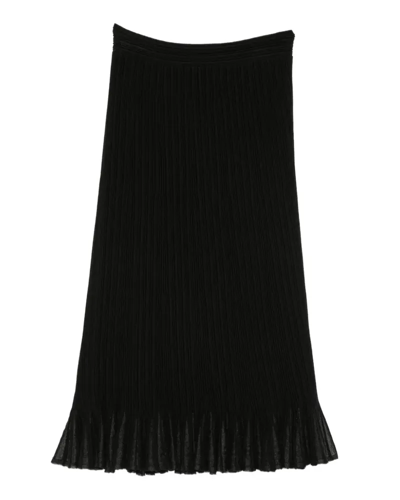 Maje pleated ruffled mid skirt - Schwarz Schwarz