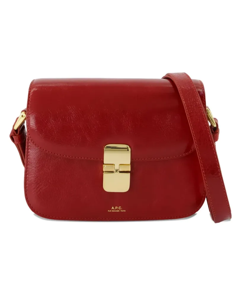 A.P.C. Kleine Grace Umhängetasche mit Klappe - Rot Rot