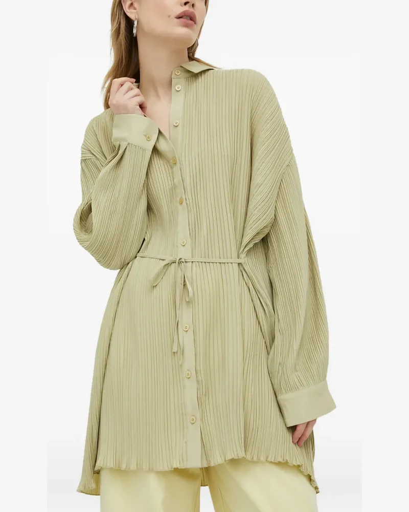 Samsøe & Samsøe Gebundenes Plissee-Top - Grün Grün