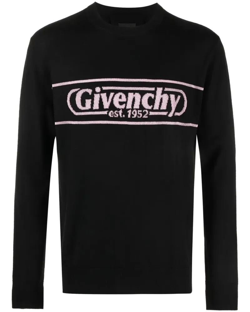 Givenchy Pullover mit Intarsien-Logo - Schwarz Schwarz