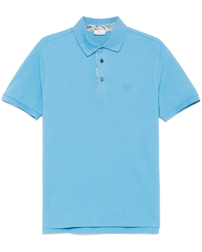 Etro Poloshirt mit Pegaso-Stickerei - Blau Blau