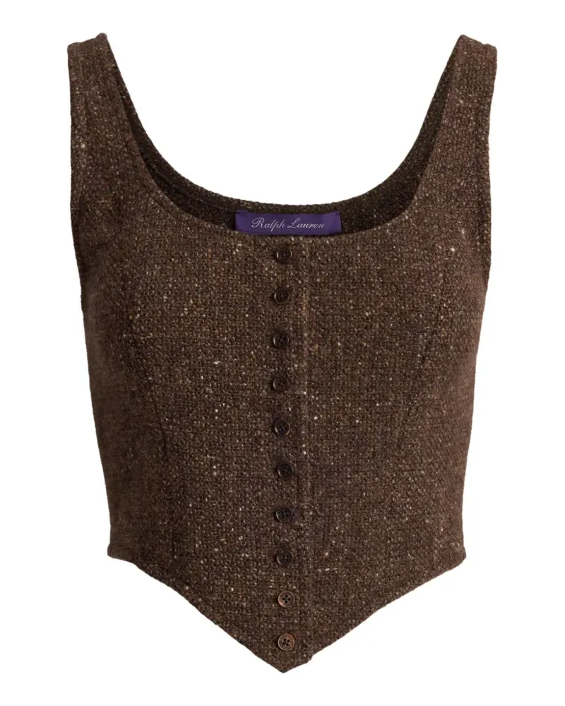 Ralph Lauren Sherry Donegal Tweed-Oberteil - Braun Braun