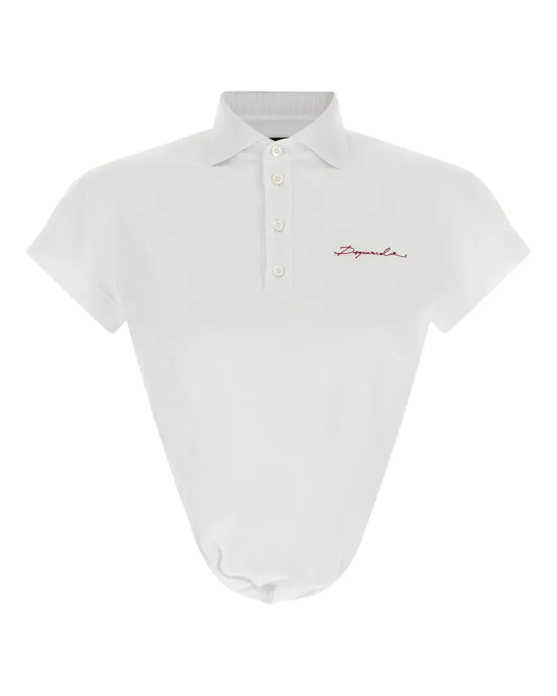 Dsquared2 logo-embroidered polo shirt - Weiß Weiß