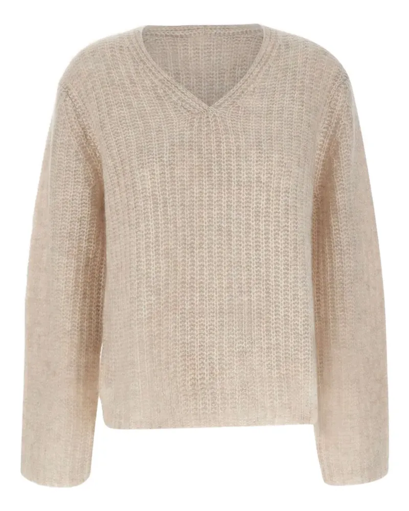 hemisphere textured V-neck jumper - Nude Nude