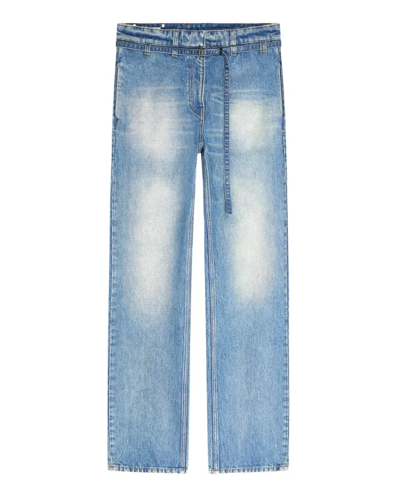 Dries van Noten Gerade Jeans mit Gürtel - Blau Blau