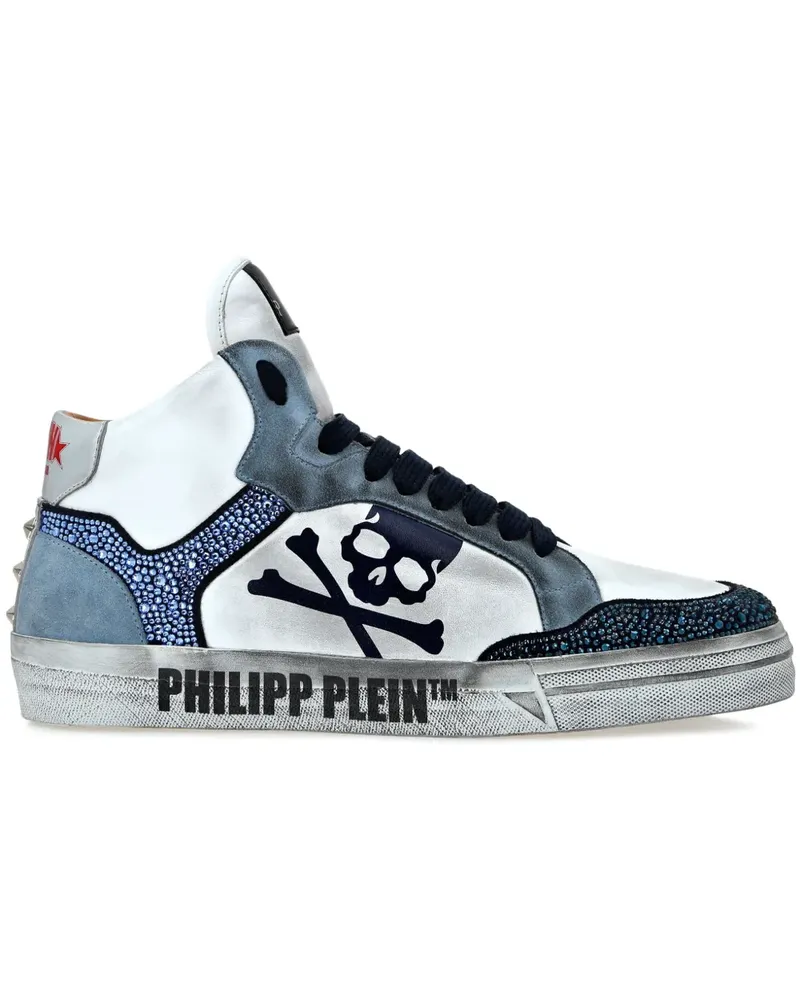 Philipp Plein Strass Retrokickz TM High-Top-Sneakers - Weiß Weiß