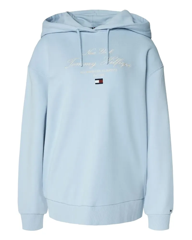 Tommy Hilfiger Hoodie mit Logo-Stickerei - Blau Blau