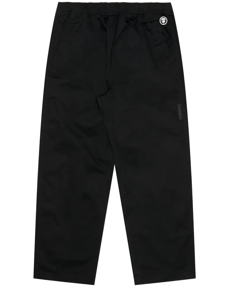 BAPE Hose mit Logo-Applikation - Schwarz Schwarz