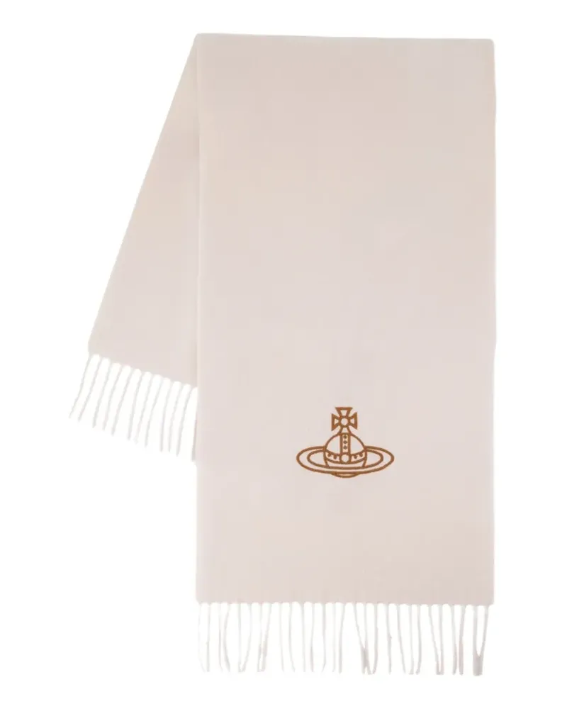 Vivienne Westwood embroidered Orb long scarf - Nude Nude