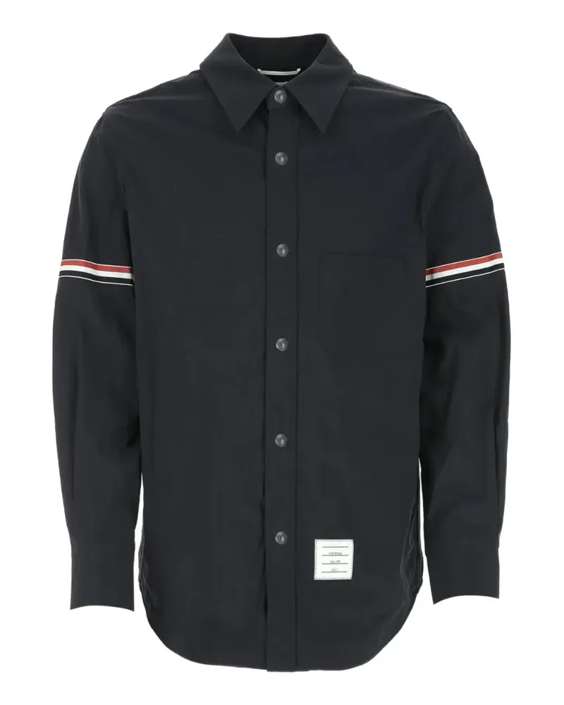 Thom Browne Hemdjacke mit RWB-Armbinden - Blau Blau