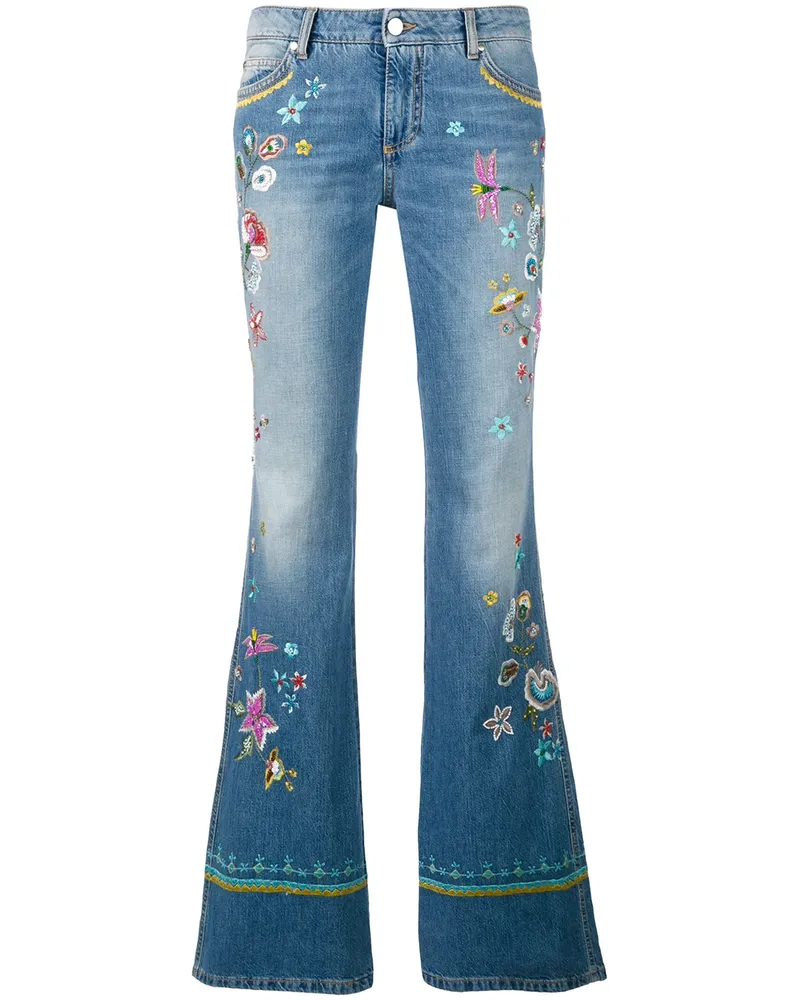 Ermanno Scervino Schlaghose mit Stickerei - Blau Blau