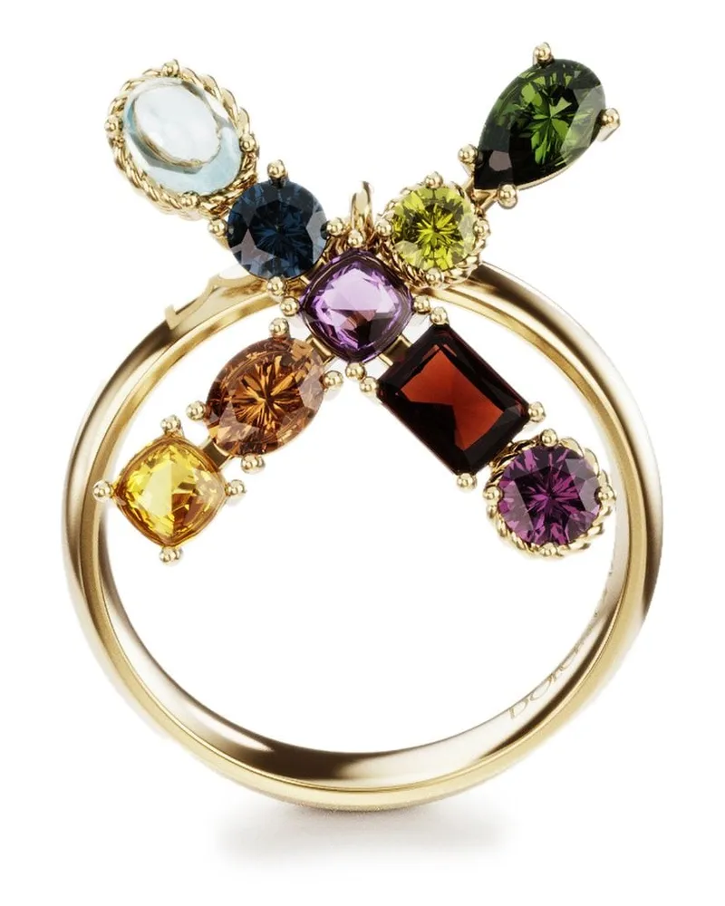 Dolce & Gabbana 18kt Rainbow Alphabet X Gelbgoldring Gold