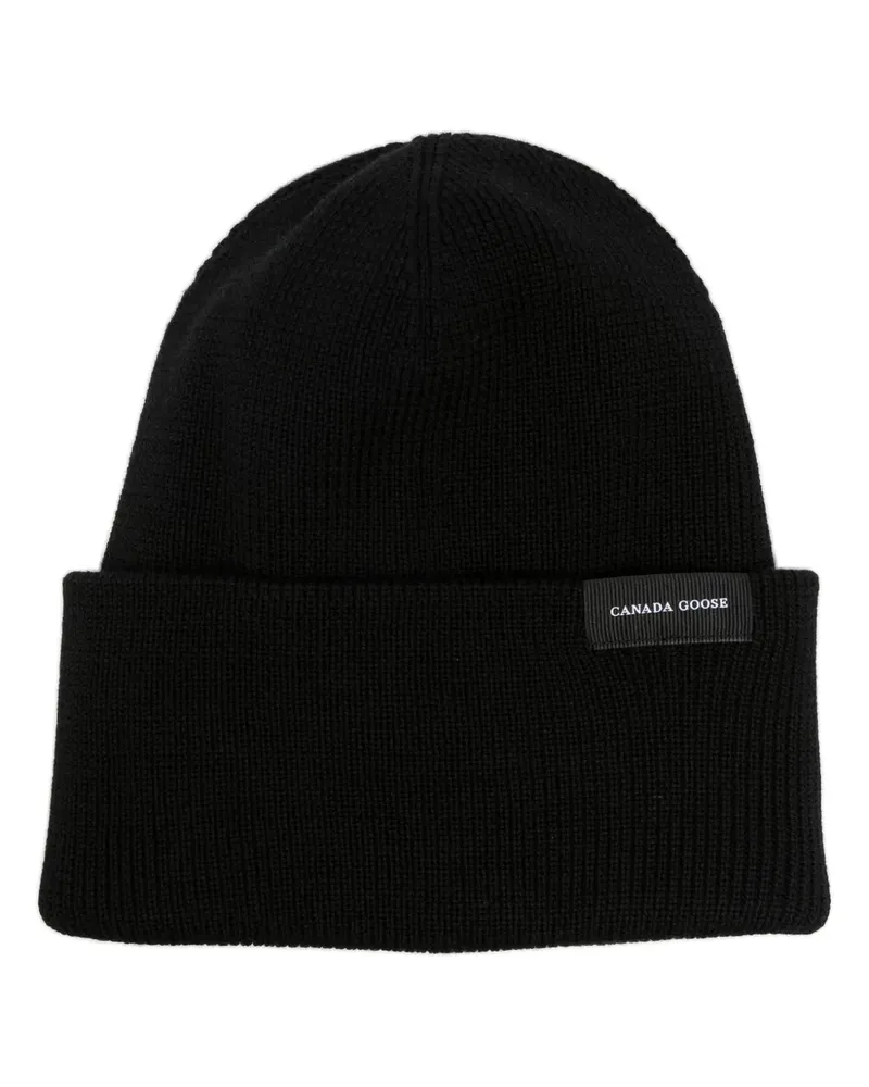 Canada Goose Gerippte Beanie - Schwarz Schwarz