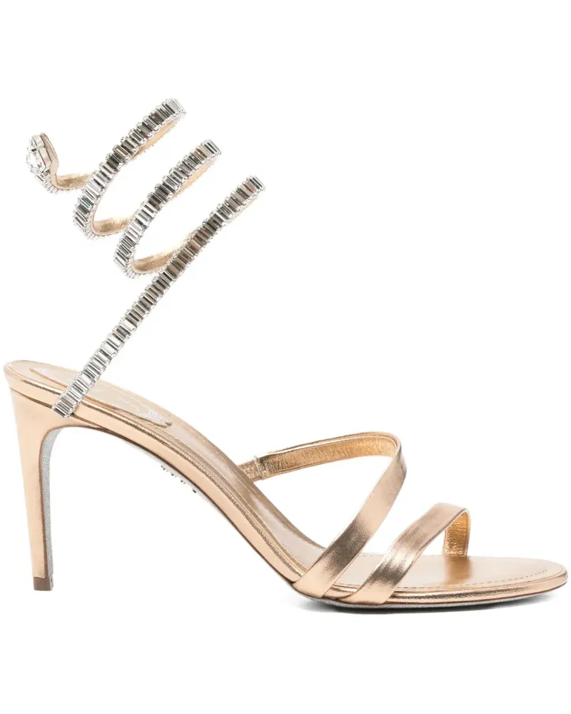 René Caovilla Sandalen mit Kristallen 80mm - Gold Gold