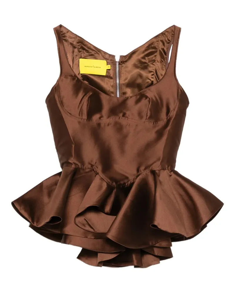 Marques ' Almeida Mikado Corsage mit Schößchen - Braun Braun