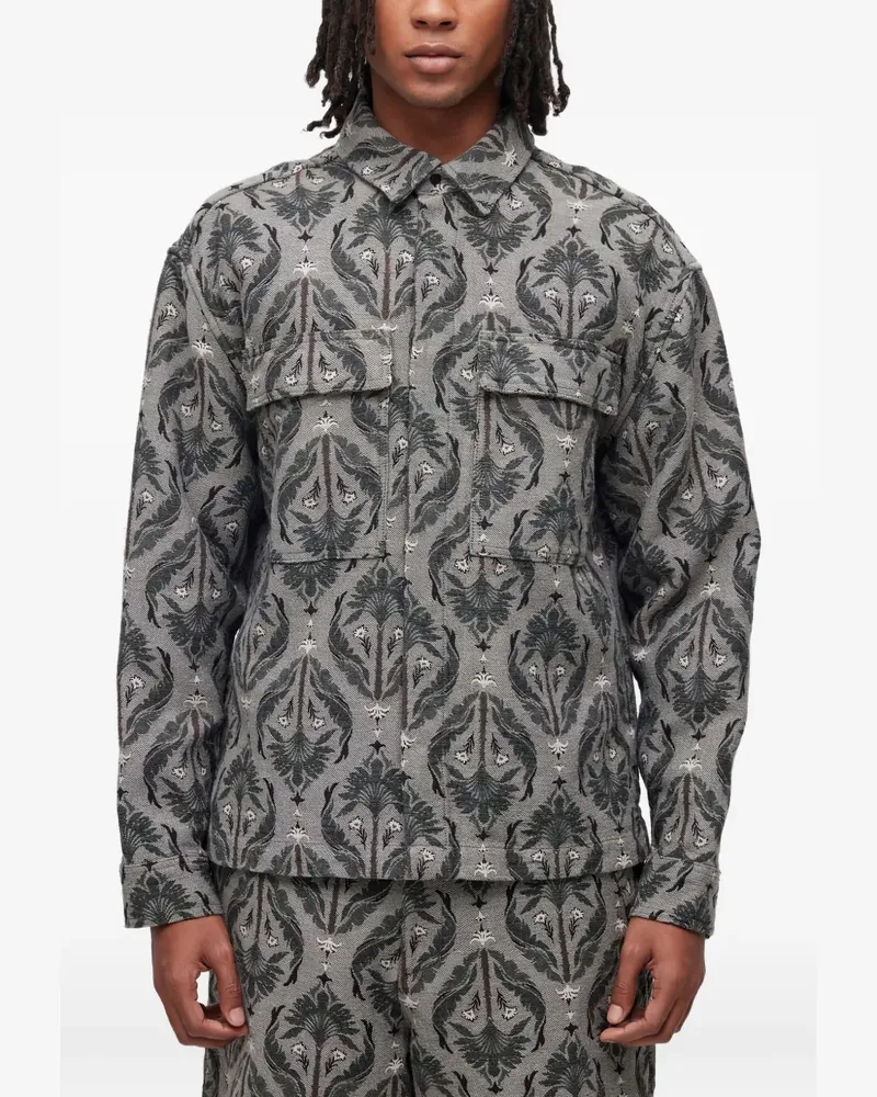 Osklen Jacquard-Hemdjacke mit Blumenmuster - Grau Grau