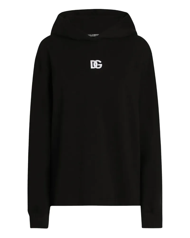 Dolce & Gabbana logo-detail cotton hoodie - Schwarz Schwarz