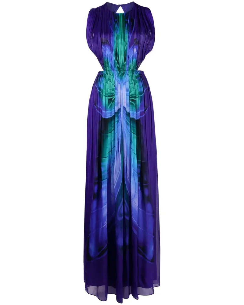 Alberta Ferretti Abendkleid mit Print - Blau Blau