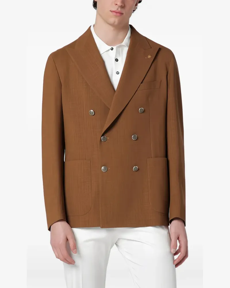 Tagliatore double-breasted patch-pocket jacket - Braun Braun