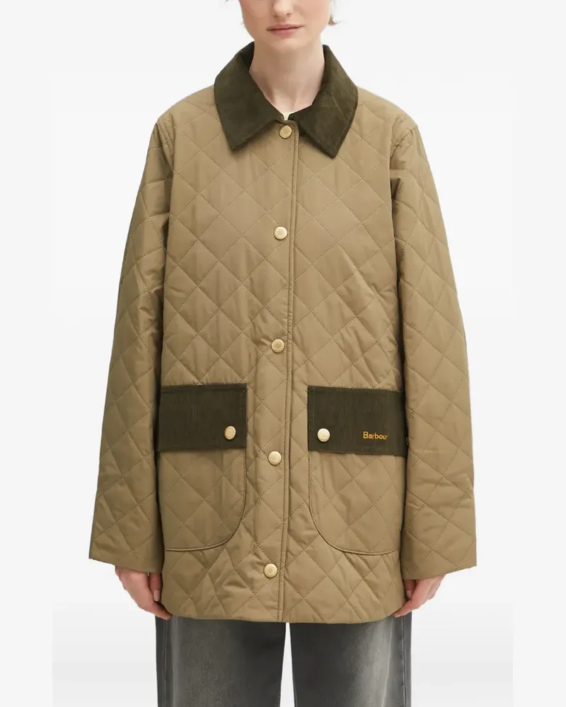 Barbour Corinne quilted corduroy-trim jacket - Nude Nude
