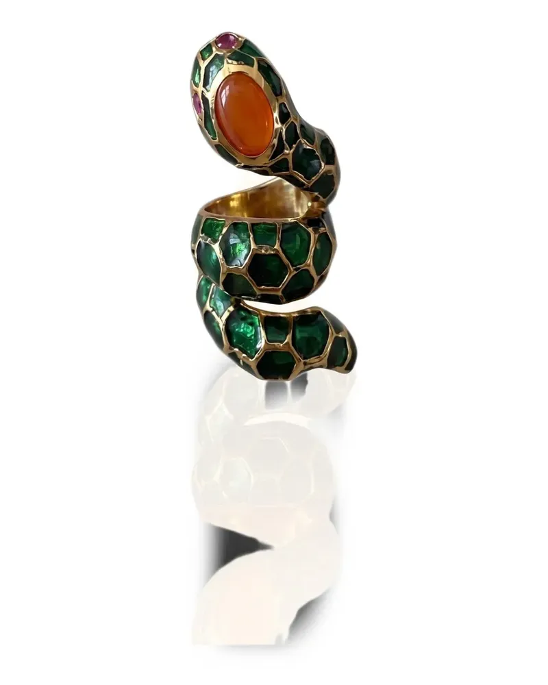 P.J. Salvage Anakonda Ring mit Emaille - Grün Grün