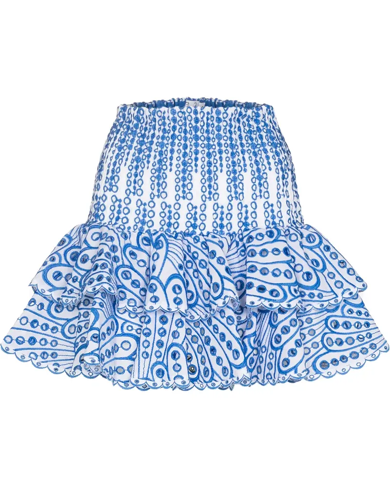 Charo Ruiz Bestickter Minirock - Weiß Weiß