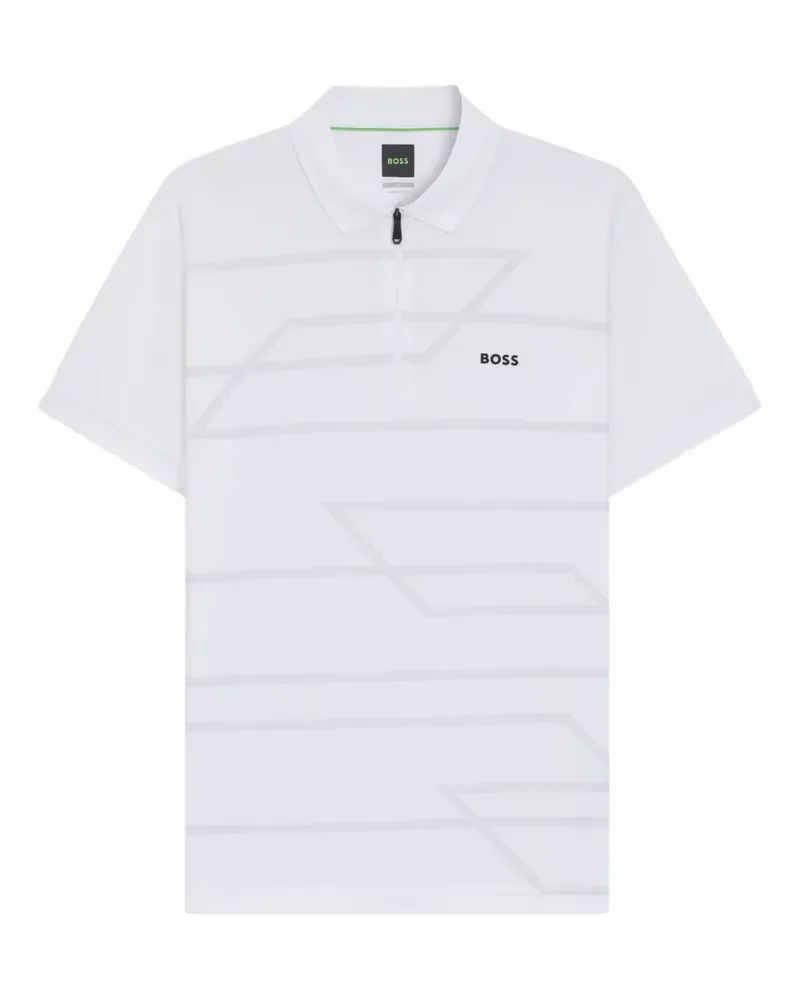 HUGO BOSS Poloshirt mit geometrischem Muster - Weiß Weiß