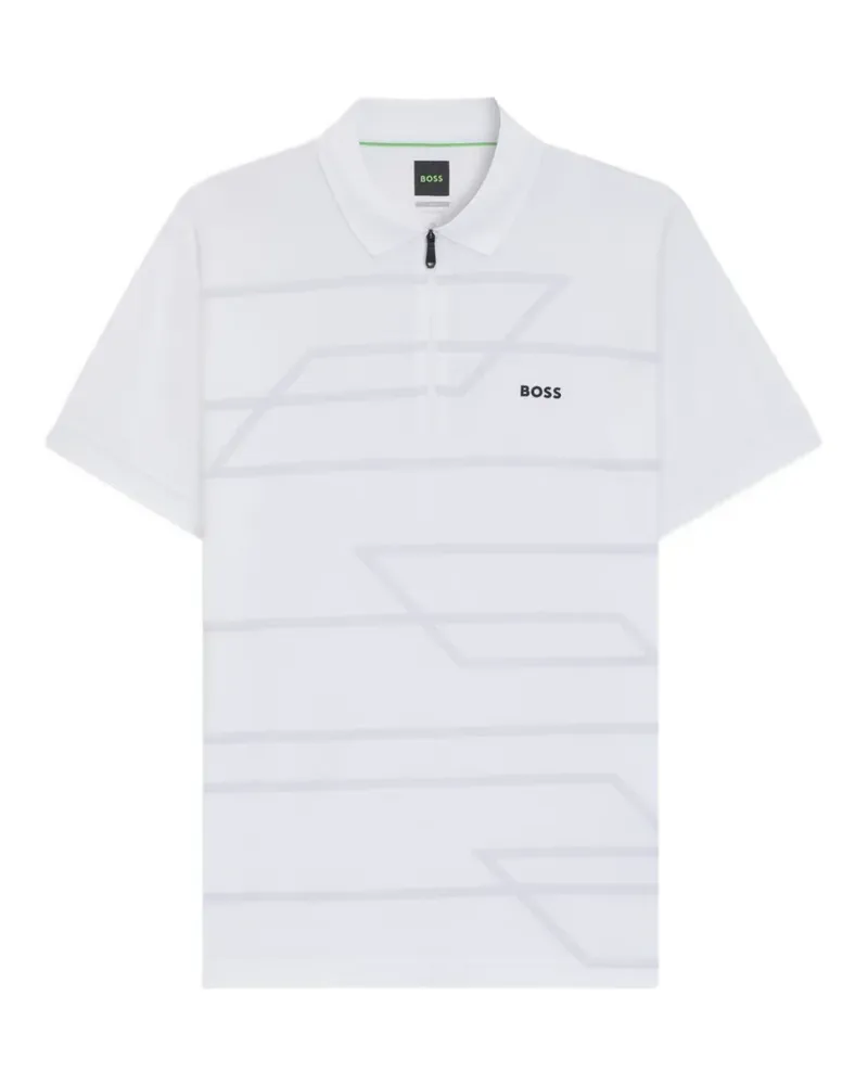 HUGO BOSS Poloshirt mit geometrischem Muster - Weiß Weiß