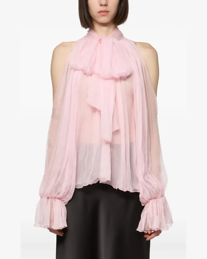ATU Body Couture Schulterfreie Bluse mit Schleife - Rosa Rosa