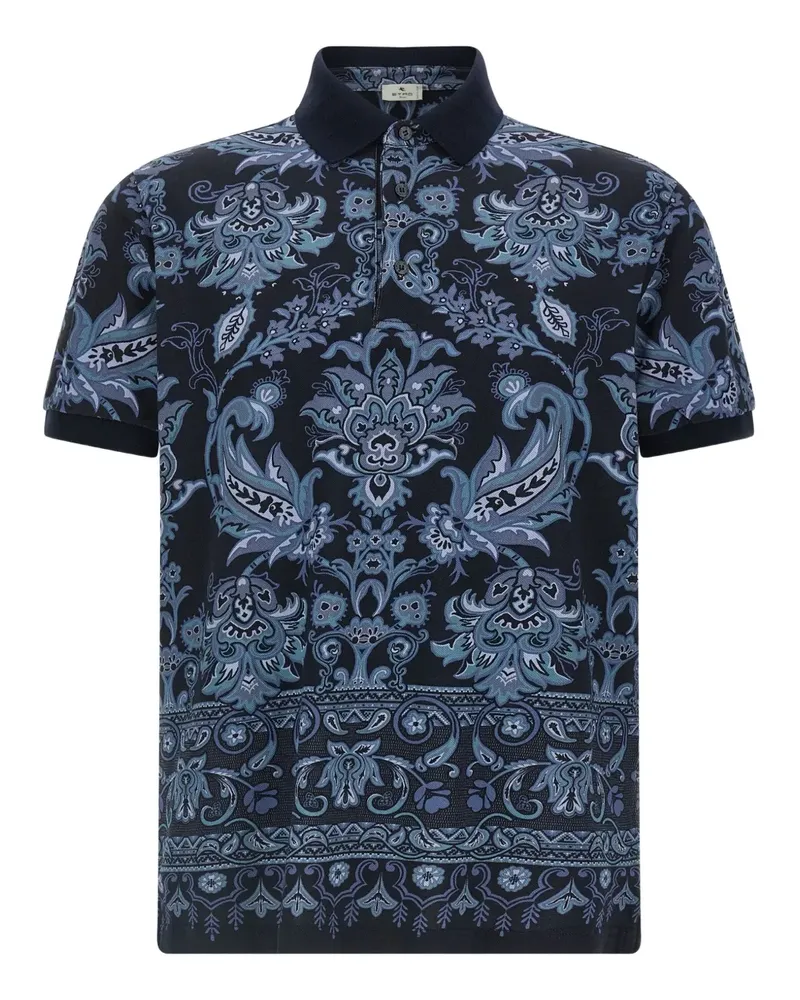 Etro Press Poloshirt mit Paisley-Print - Blau Blau