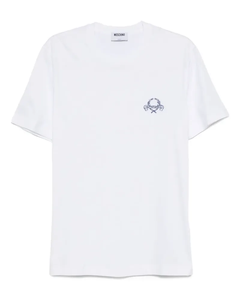 Moschino T-Shirt mit Logo-Stickerei - Weiß Weiß
