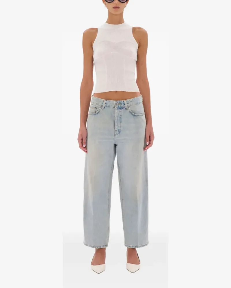Haikure Korea Jeans mit weitem Bein - Blau Blau