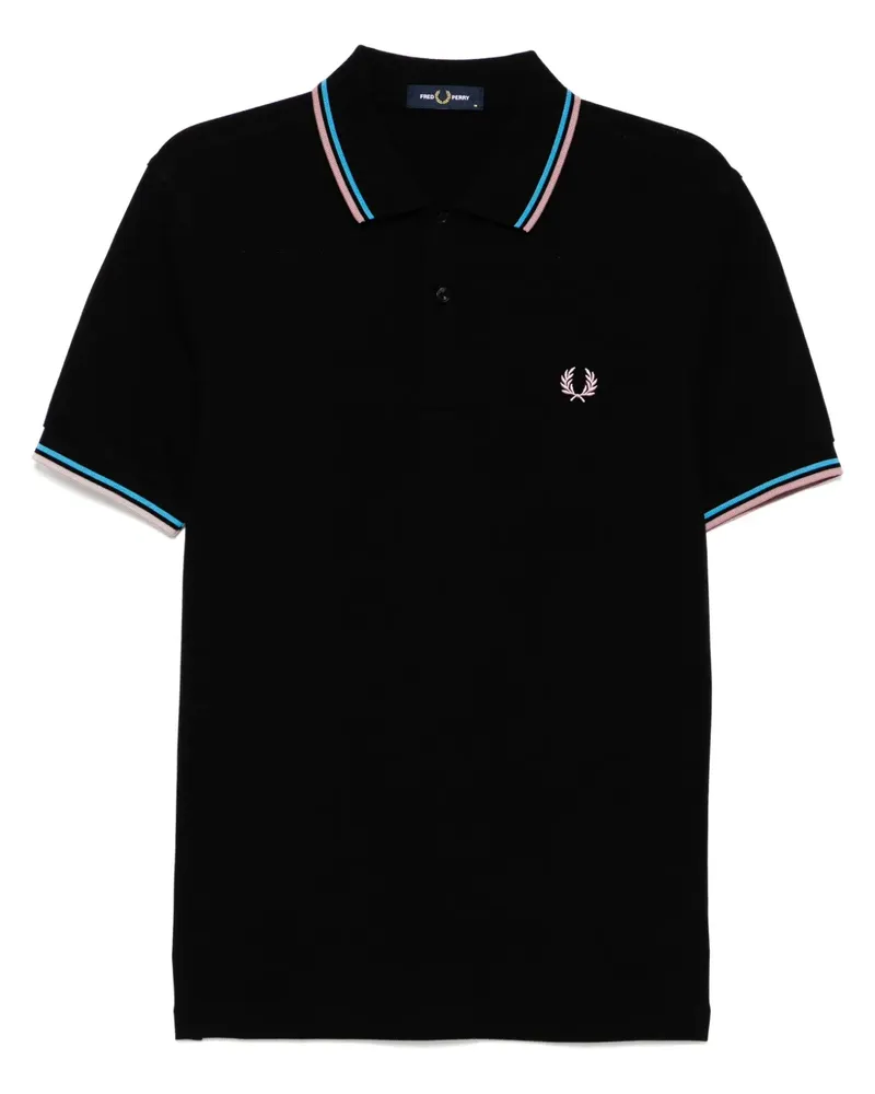 Fred Perry Poloshirt mit Streifendetails - Schwarz Schwarz