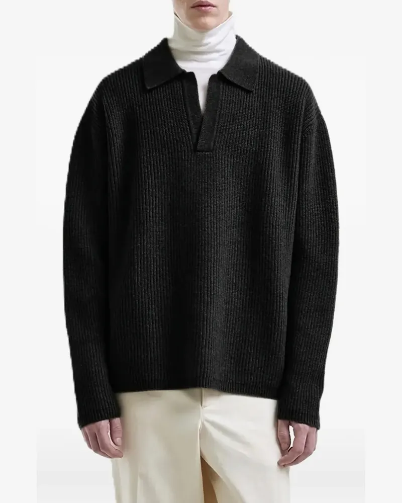 Hevò Taranto Pullover mit Kragen - Schwarz Schwarz