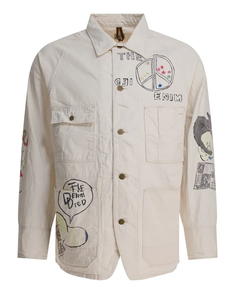 KAPITAL Hemdjacke mit grafischem Print - Nude Nude